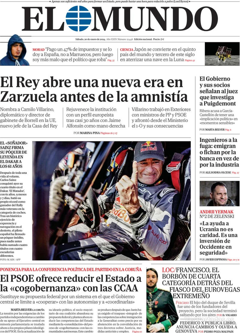 Portada El Mundo 2024-01-21