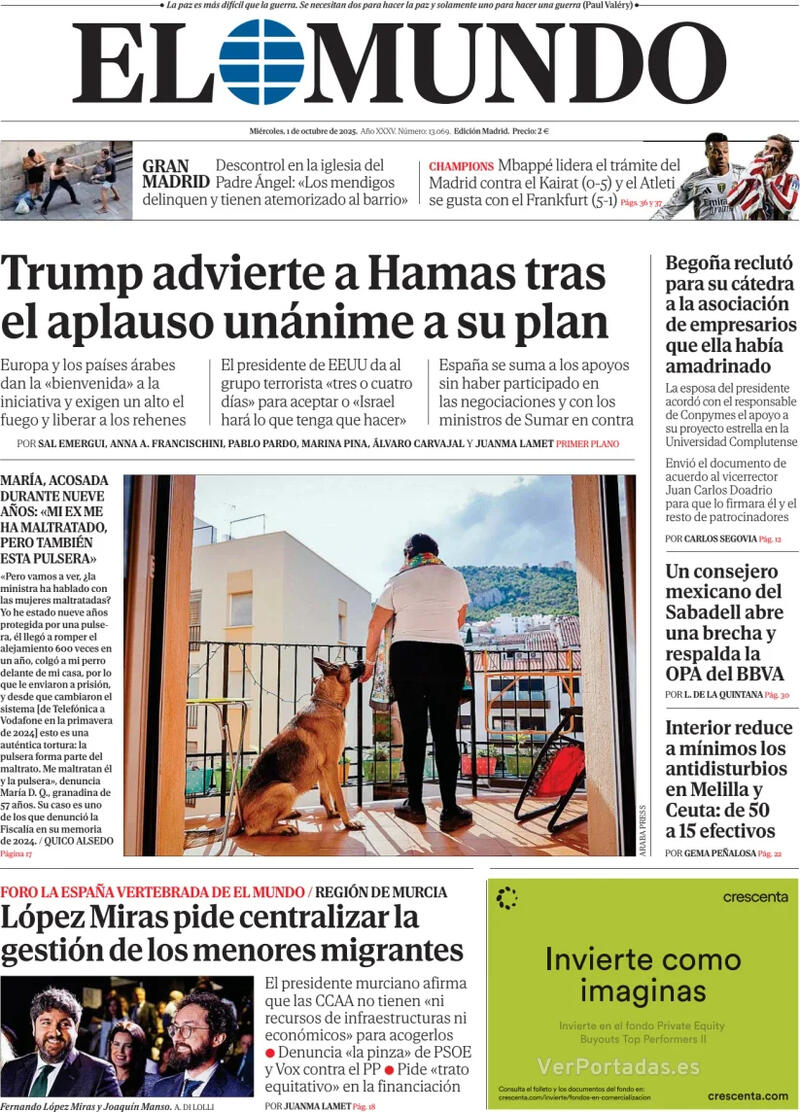 Portada La Razón 2025-10-01