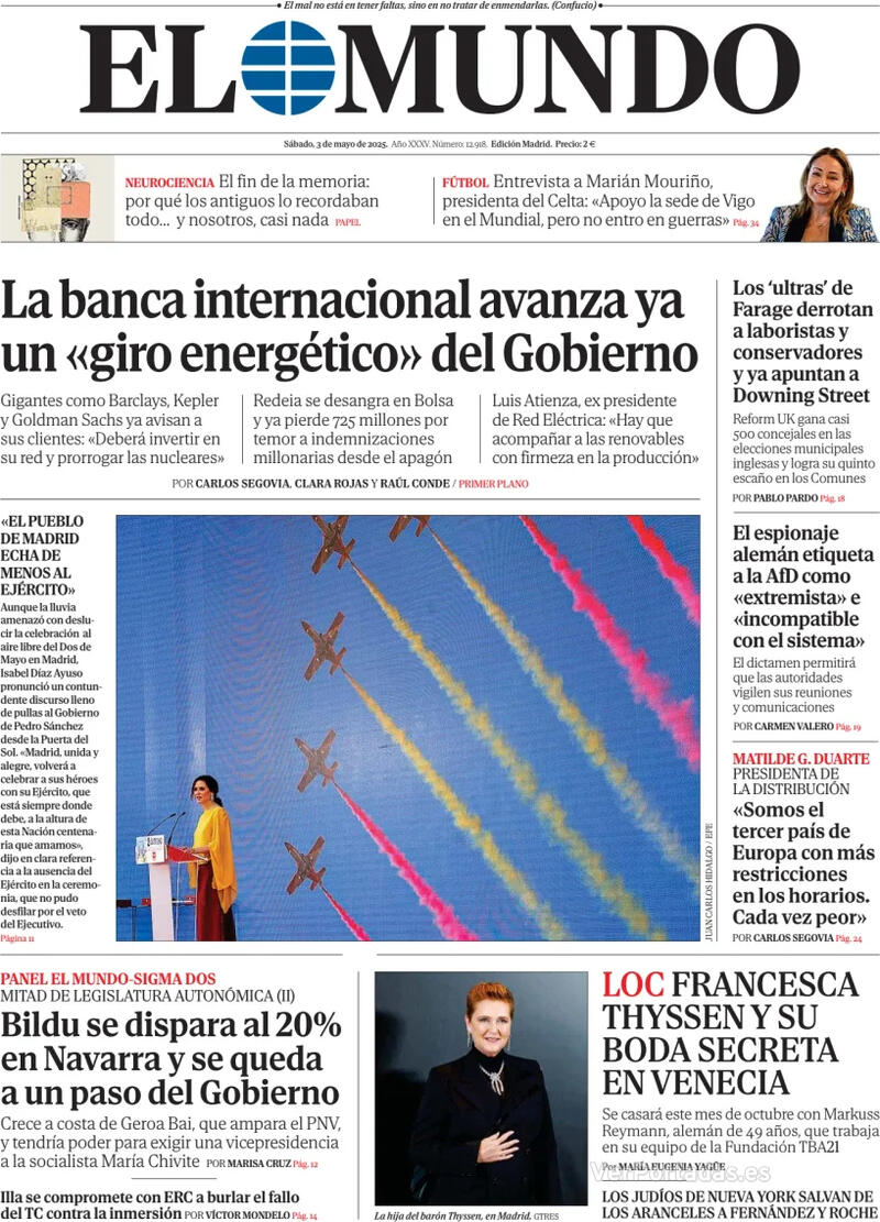 Portada La Razón 2025-05-03