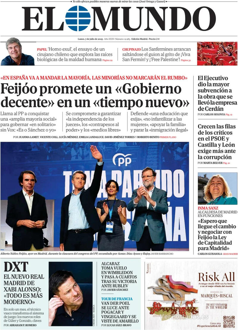 Portada La Razón 2025-07-07
