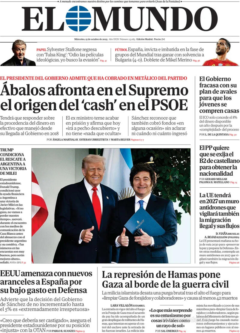 Portada La Razón 2025-10-15