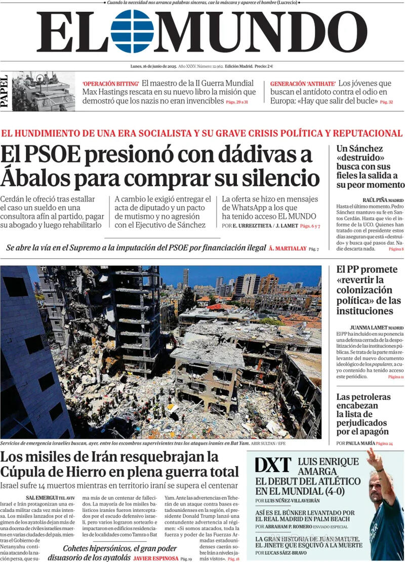 Portada La Razón 2025-06-16