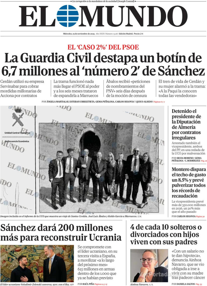 Portada La Razón 2025-11-19