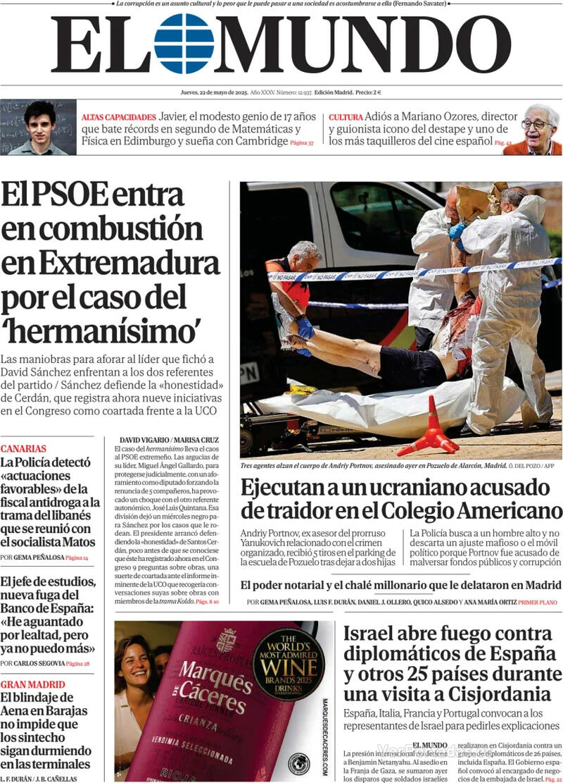 Portada La Razón 2025-05-22