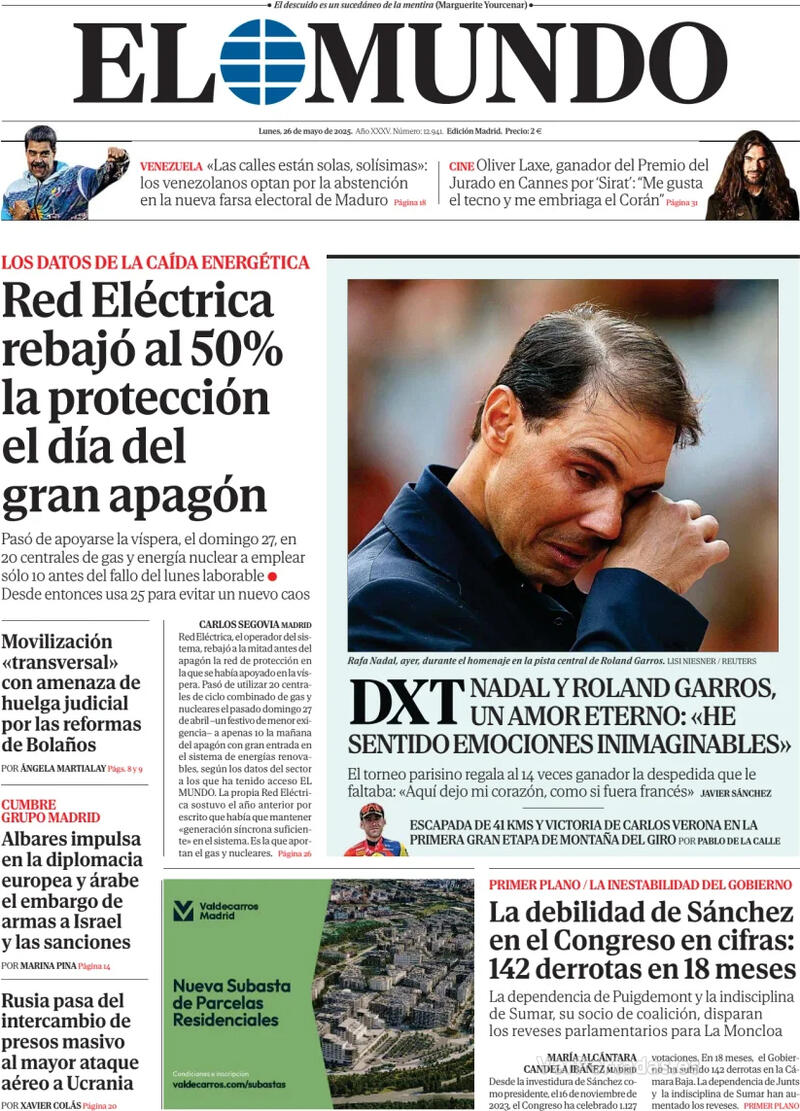 Portada La Razón 2025-05-26