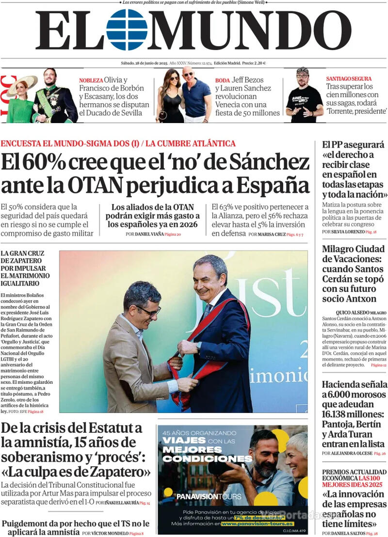 Portada La Razón 2025-06-28