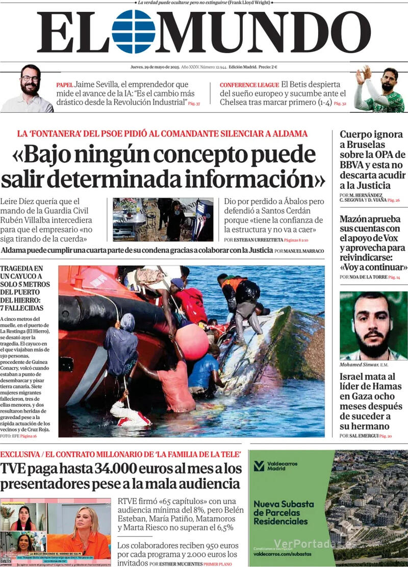 Portada La Razón 2025-05-29