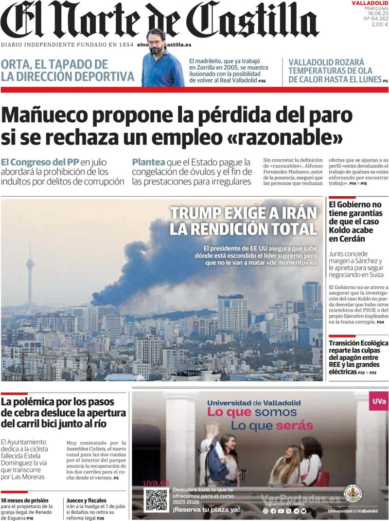 Portada La Tribuna de Toledo 2025-06-18