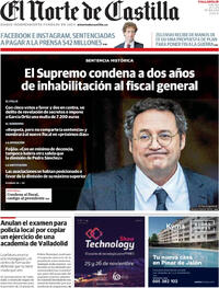 Portada El Norte de Castilla 2025-11-21