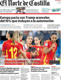 Portada El Norte de Castilla 2025-07-28