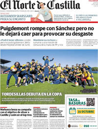 Portada El Norte de Castilla 2025-10-28
