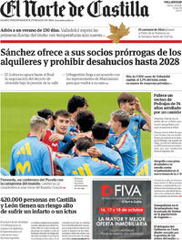 Portada El Norte de Castilla 2026-09-29