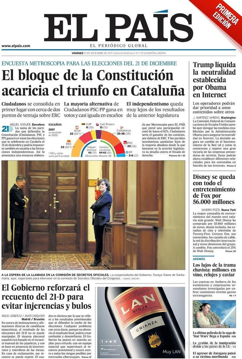 Portada El Mundo 2017-12-15
