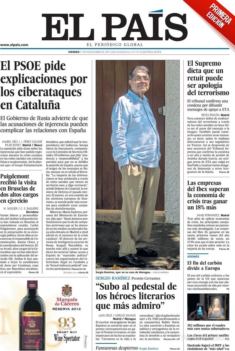 Portada El Mundo 2017-11-17
