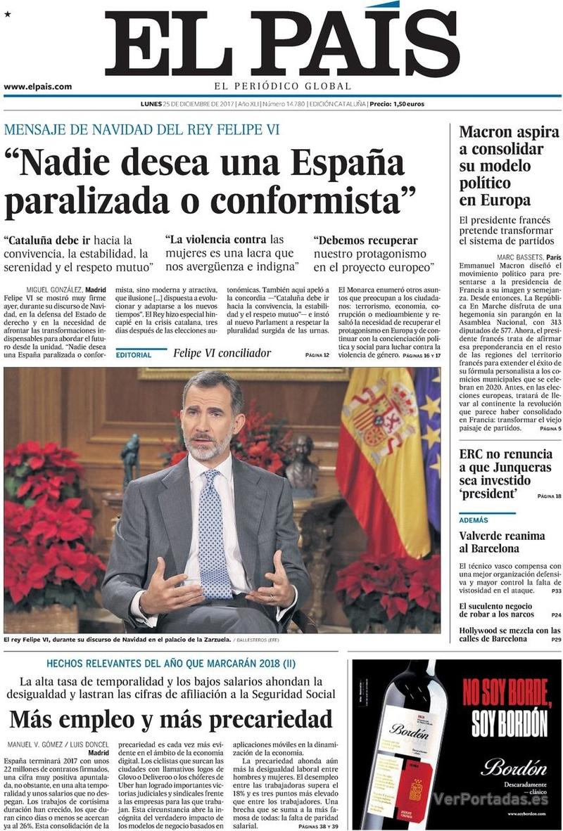 Portada El Mundo 2017-12-25