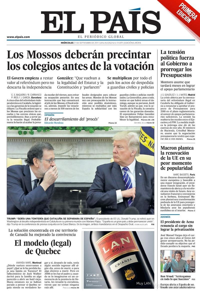 Portada El Mundo 2017-09-27