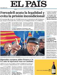 Portada El País 2017-11-10