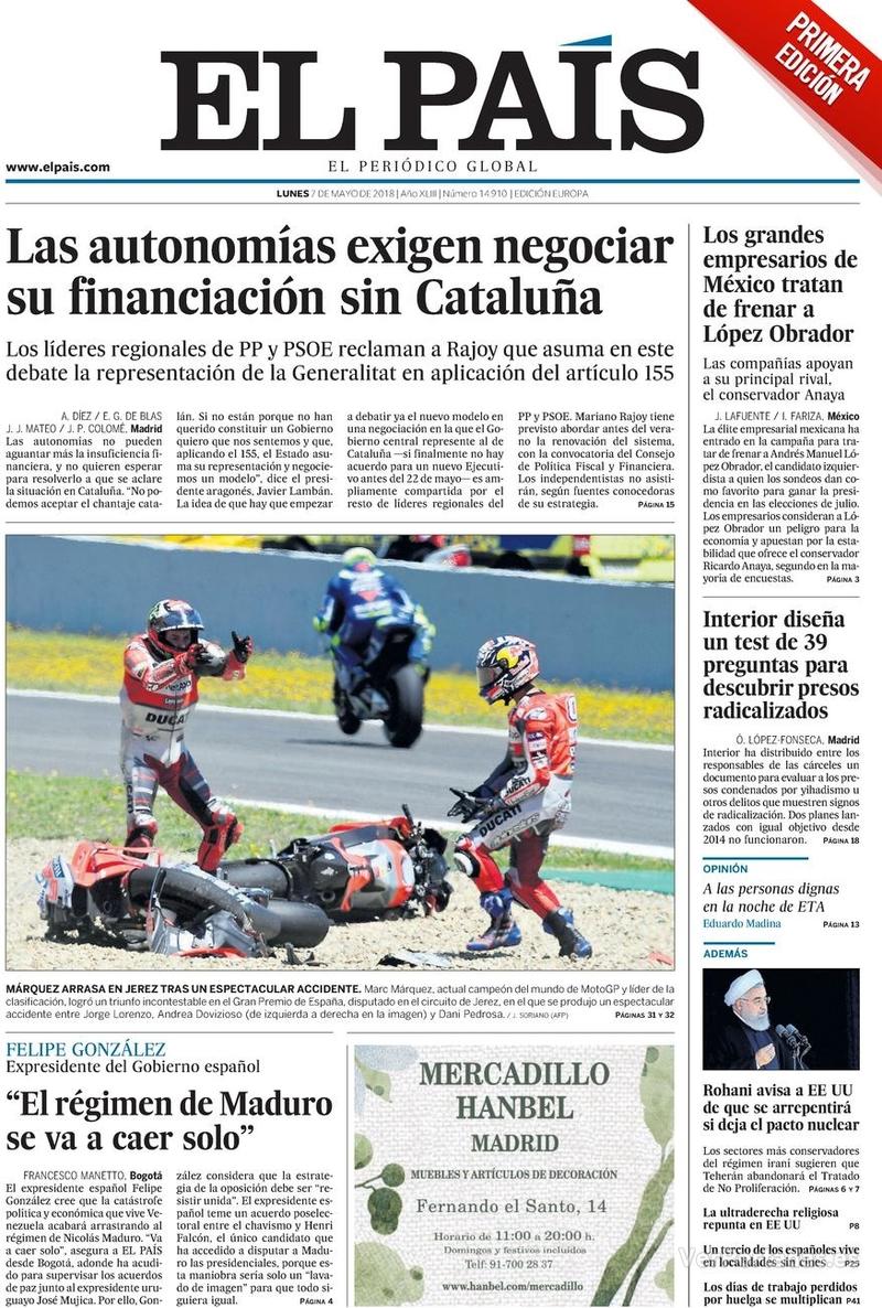 Portada El Mundo 2018-05-07