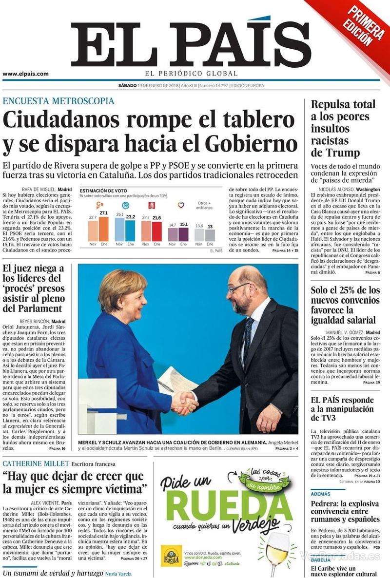 Portada El Mundo 2018-01-13