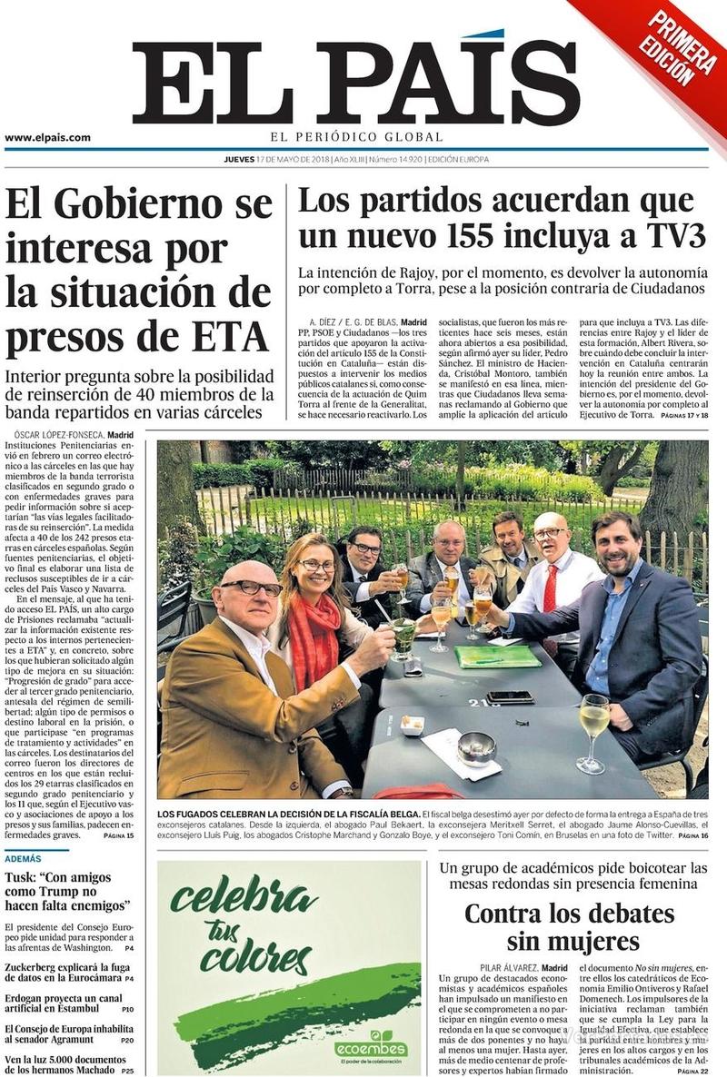 Portada El Mundo 2018-05-17