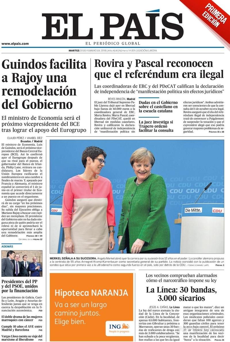 Portada El Mundo 2018-02-20