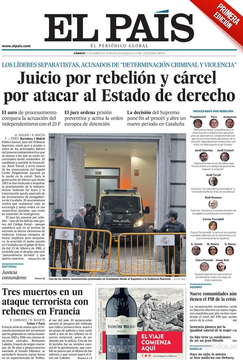 Portada El Mundo 2018-03-24