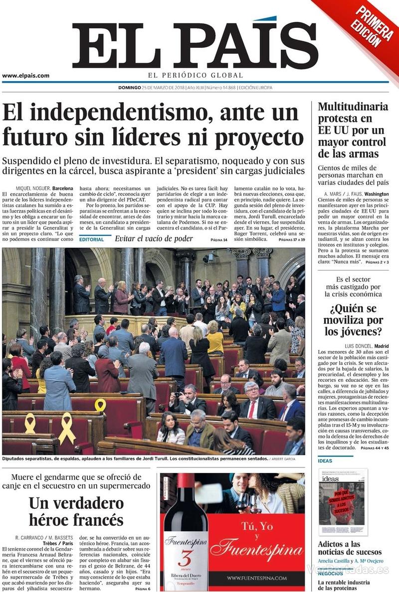 Portada El Mundo 2018-03-25