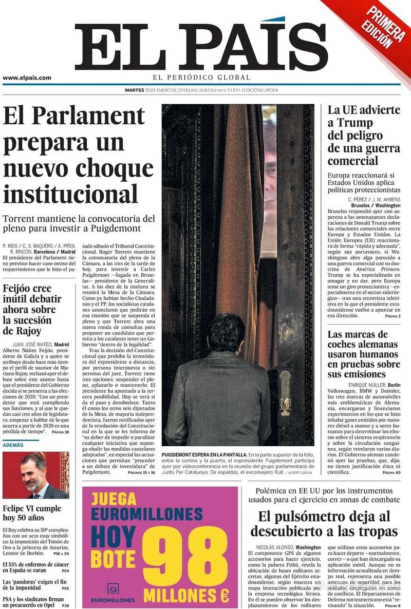 Portada El Mundo 2018-01-30