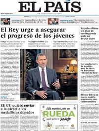 Portada El País 2018-12-25