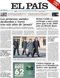 Portada El País 2018-11-29