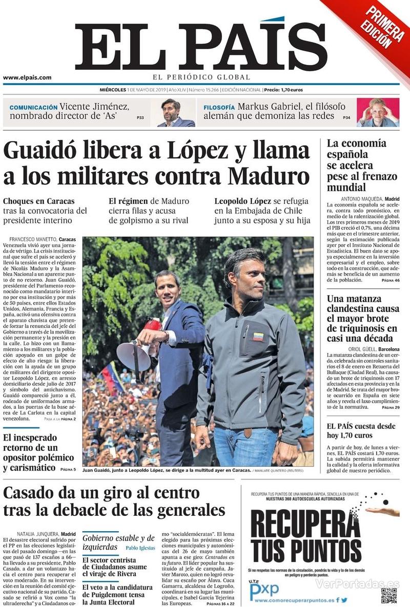 Portada El País 2019-05-02