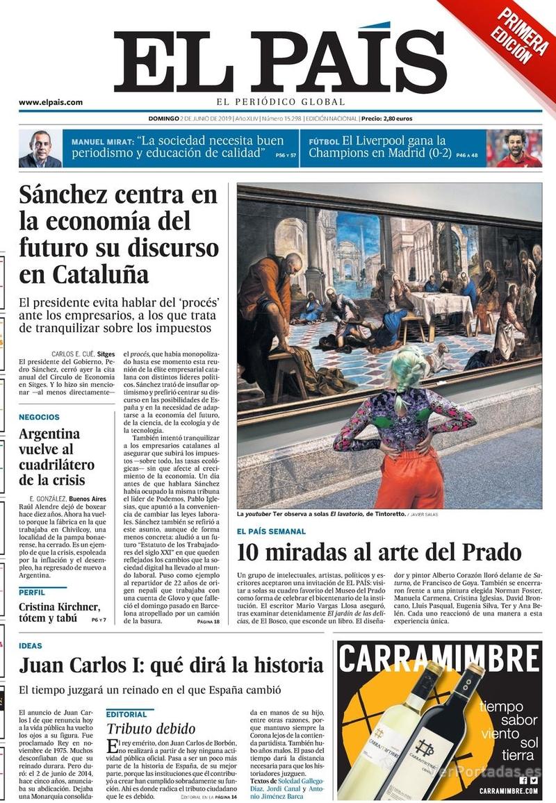 Portada El País 2019-06-03
