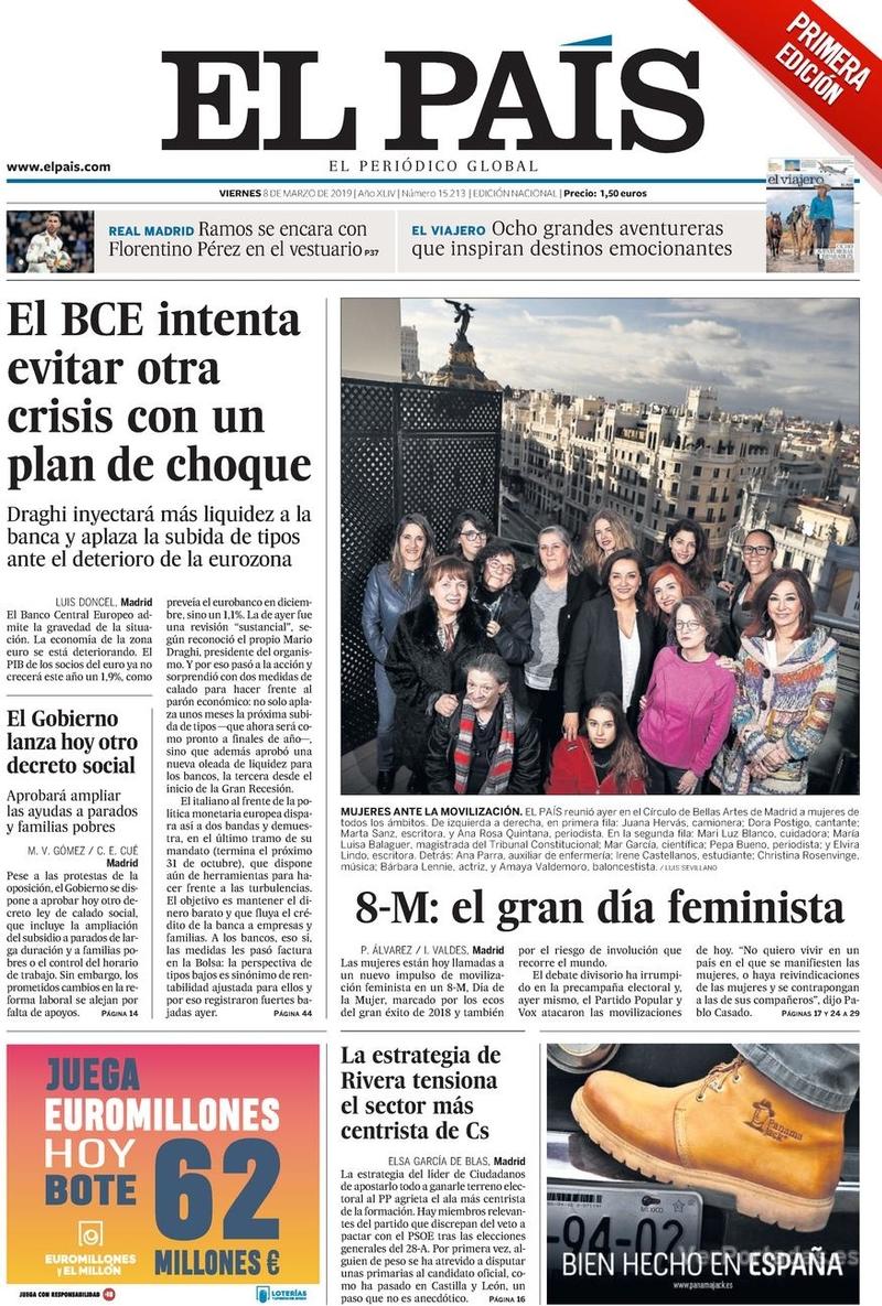 Portada El País 2019-03-09