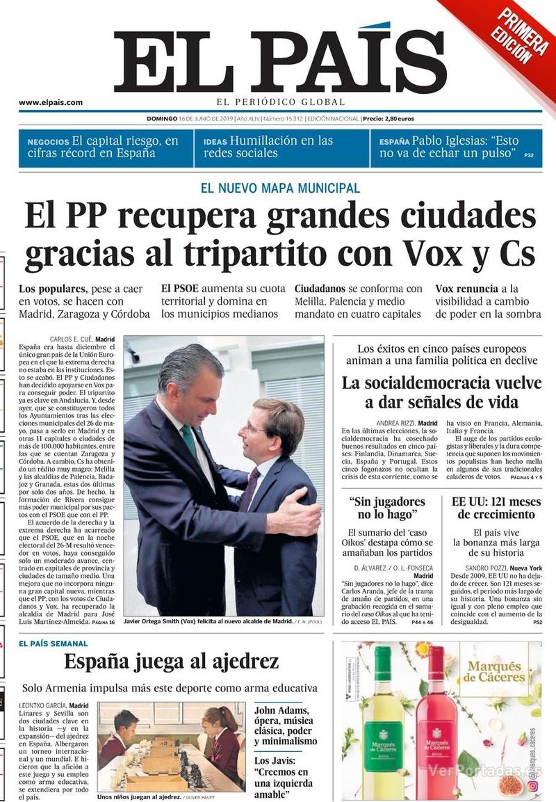 Portada El País 2019-06-17