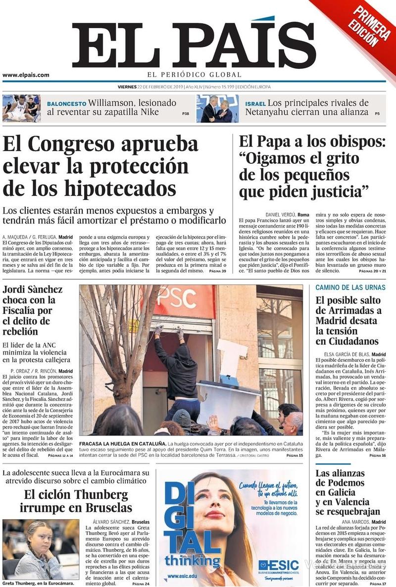 Portada El País 2019-02-23