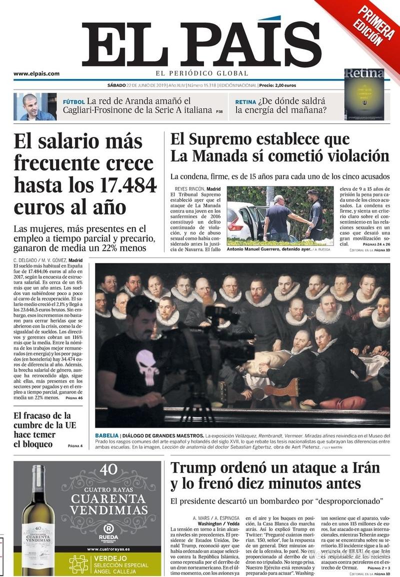 Portada El País 2019-06-23
