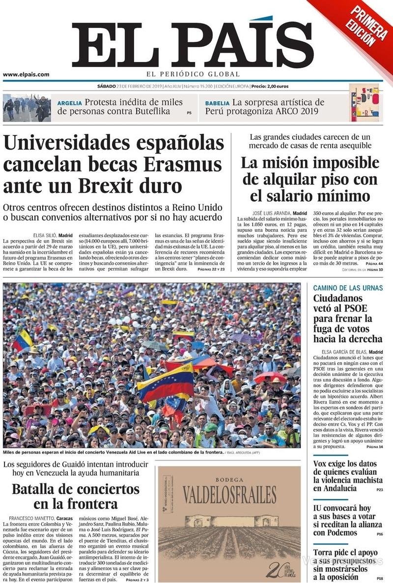 Portada El País 2019-02-24