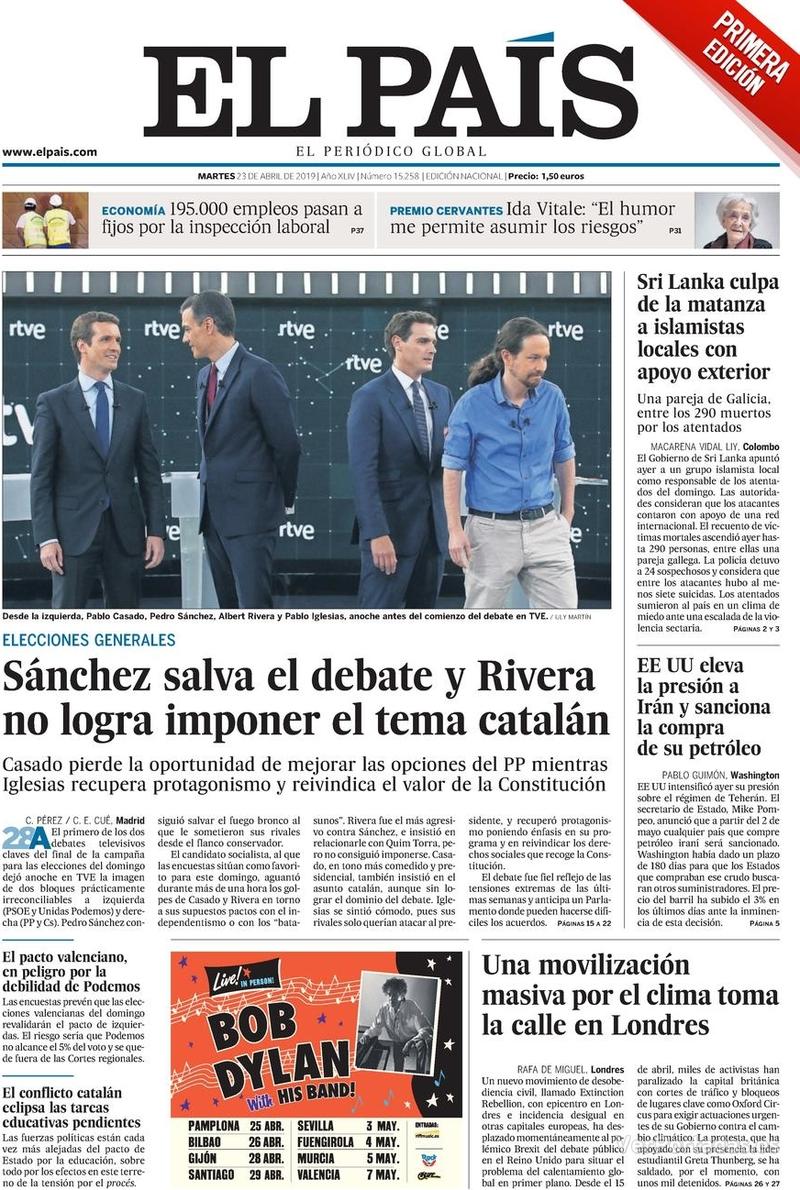 Portada El País 2019-04-24