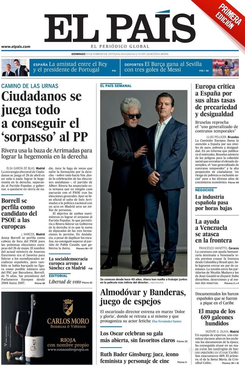 Portada El País 2019-02-25