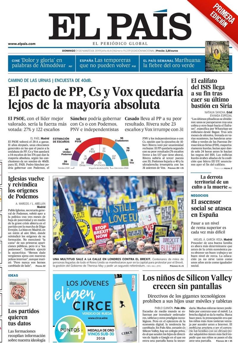 Portada El País 2019-03-25