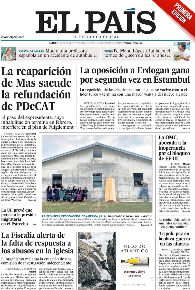 Portada El País 2019-06-25