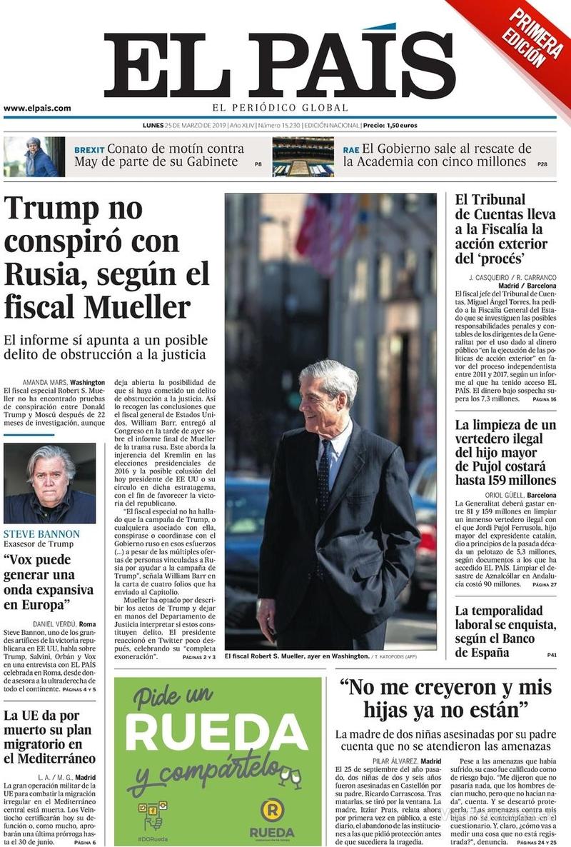 Portada El País 2019-03-26