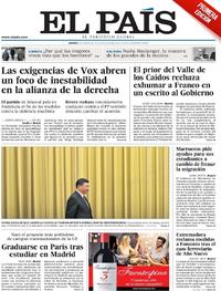 Portada El País 2019-01-03