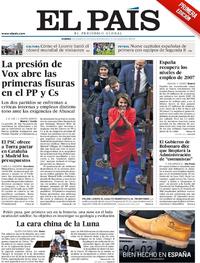 Portada El País 2019-01-04
