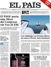 Portada El País 2019-05-14