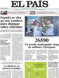 Portada El País 2019-12-23