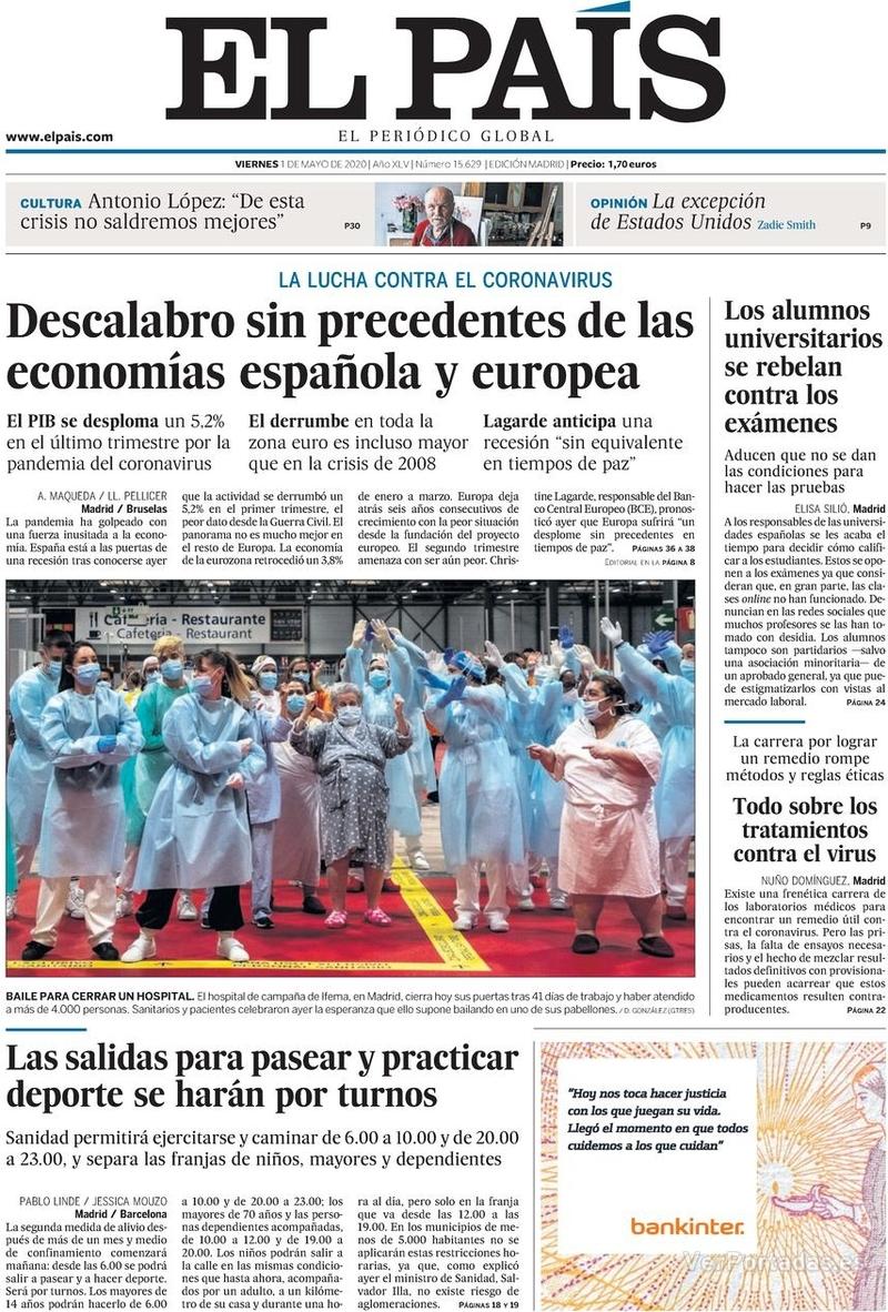 Portada El País 2020-05-02