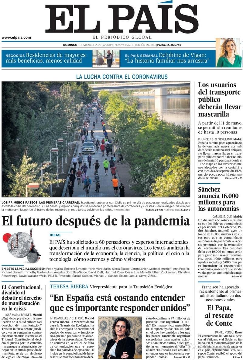 Portada El País 2020-05-04