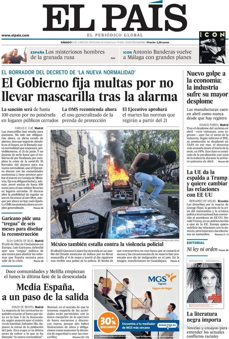 Portada El País 2020-06-07