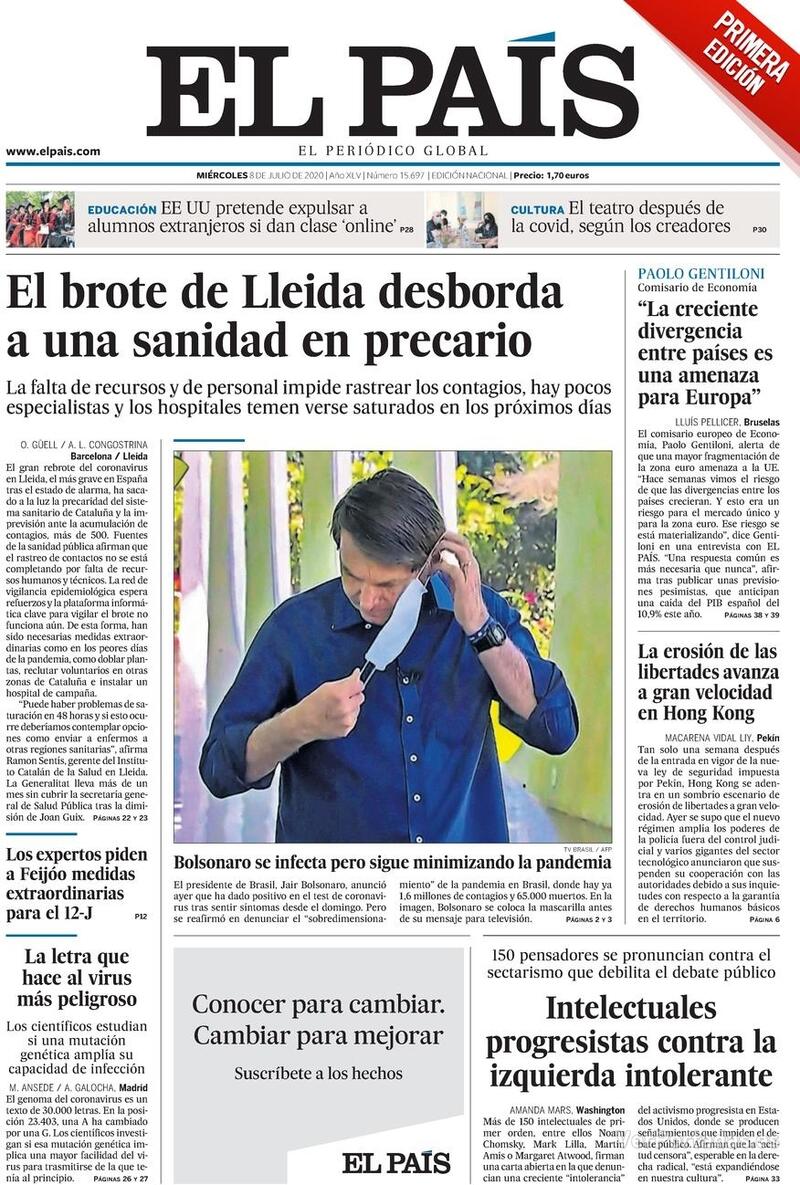 Portada El País 2020-07-09